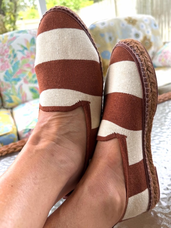 Loro Piana Shoes - Loro Piana Seaside Walk Canvas Espadrilles Brown Cream Striped EU 37